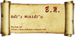 Búz Miklós névjegykártya